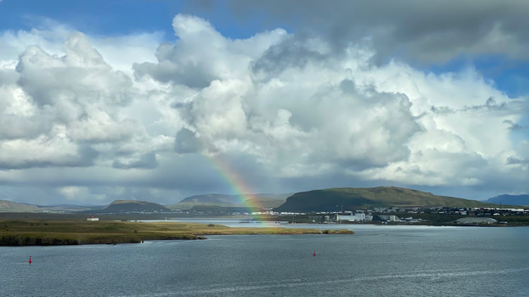 Viking Saturn in Reykjavik rainbow